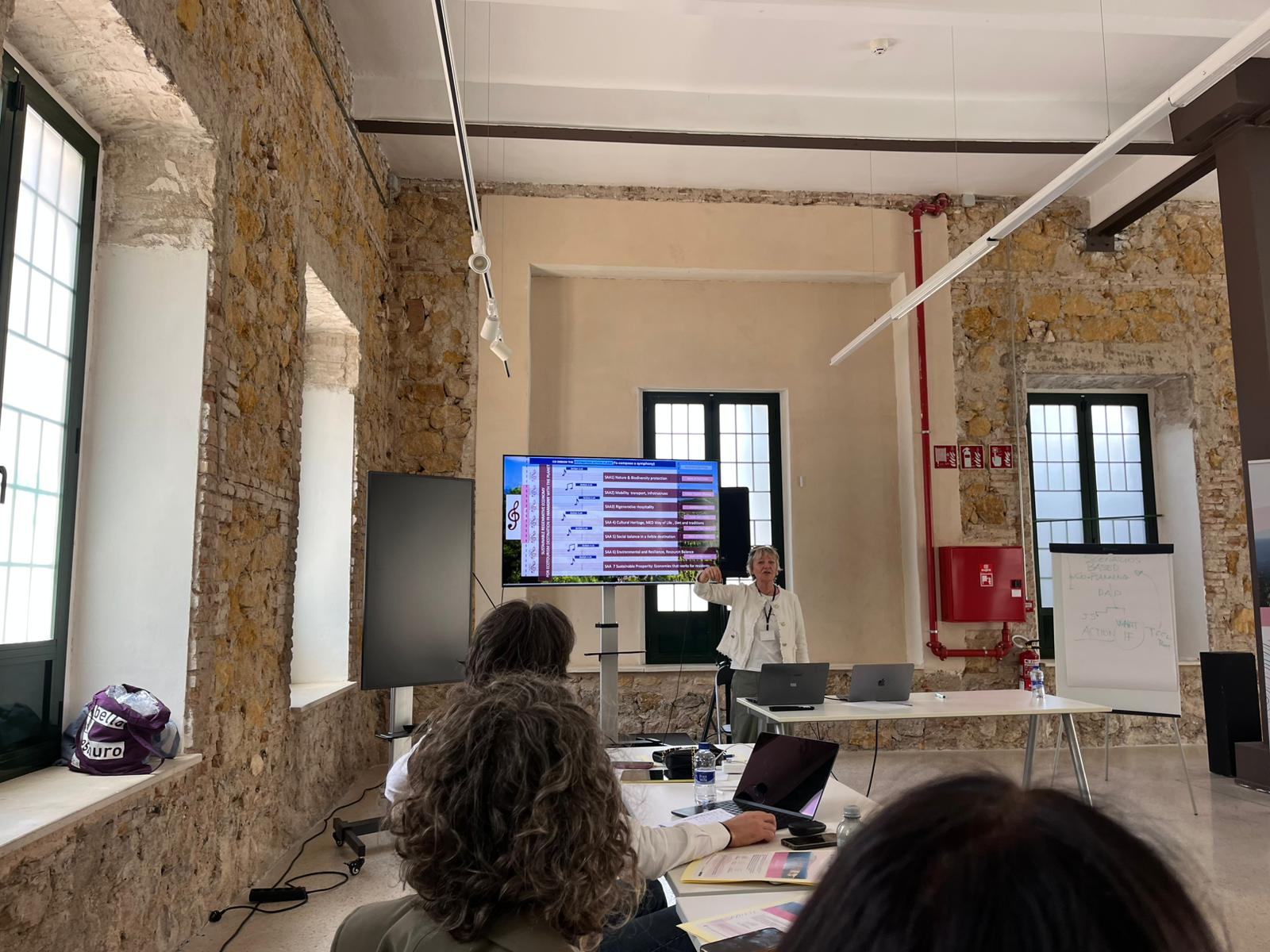 slides abput TO CARE MED project in a conference room